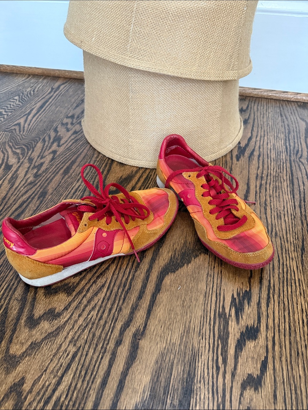 Saucony Women’s Red and Orange Retro Sneakers